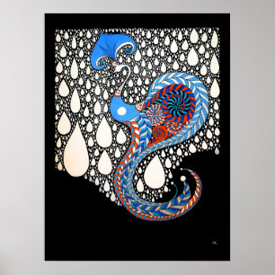I Will Catch All Your Tears Umbrella Peacock Poster