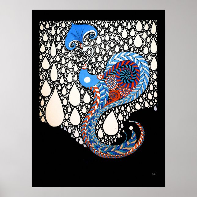 I Will Catch All Your Tears Umbrella Peacock Poster (Front)