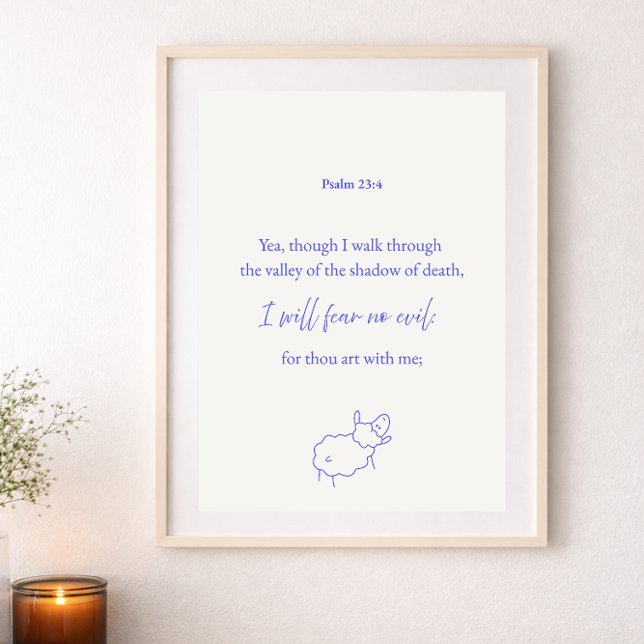 I Will Fear No Evil Psalm 23:4 Christian Poster (Creator Uploaded)