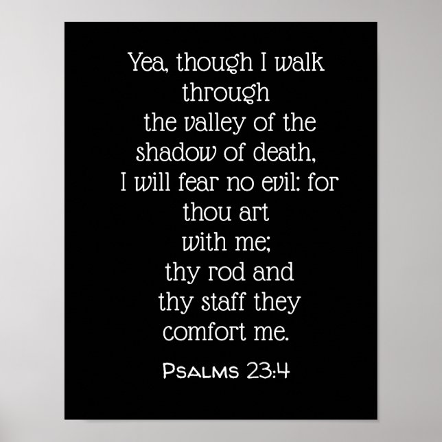 I will fear no evil - Psalms 23:4 Poster (Front)