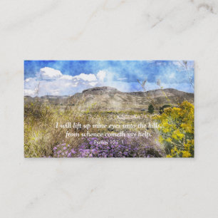 "I will lift up mine eyes" Bible verse business ca Card