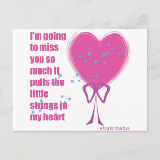 I will miss you postcard