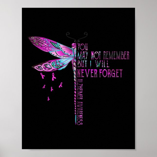 I Will Never Forget Heimerheimer Awareness Men Wom Poster (Front)