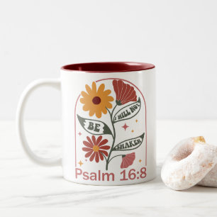 I will not be shaken Bible Verse Wildflower Two-Tone Coffee Mug