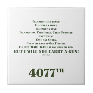 I Will Not Carry a Gun Tile