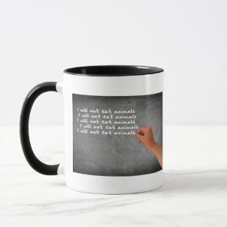 I Will Not Eat Animals Written on Blackboard Mug