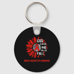I will not fall BRAIN ANEURYSM warrior  Key Ring