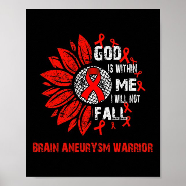 I Will Not Fall Brain Aneurysm Warrior  Poster (Front)