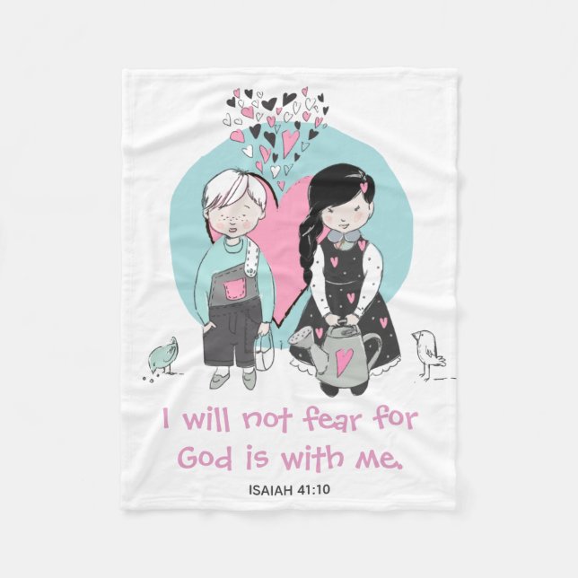I Will Not Fear Boy Girl Fleece Blanket (Front)