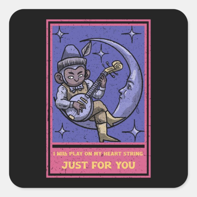 I will Play On My Heart String Just For You Square Sticker (Front)