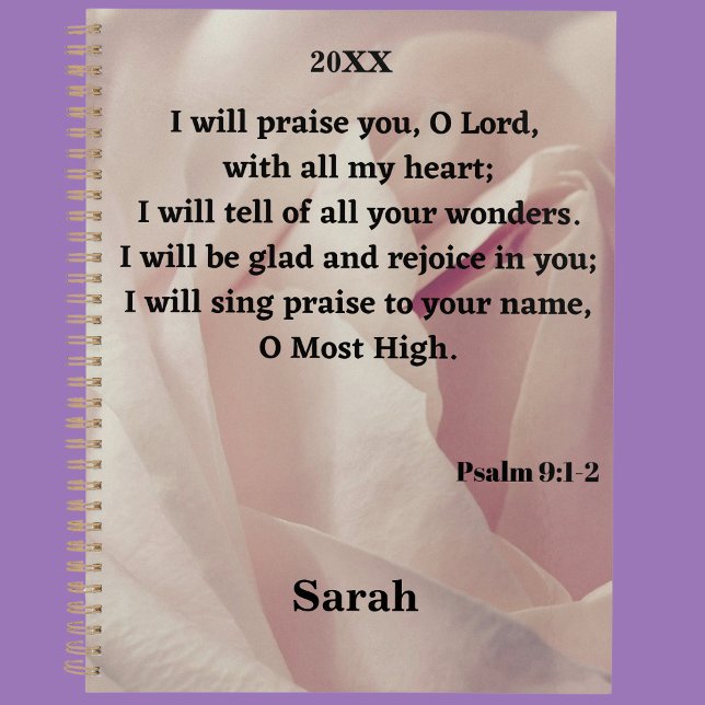 I Will Praise God Psalm 9:1-2 Bible Verse Planner (Creator Uploaded)