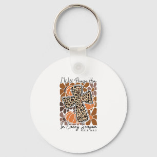 I-will Praise Him In Every Season Boho Floral Cros Key Ring