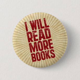 I Will Read More books 6 Cm Round Badge