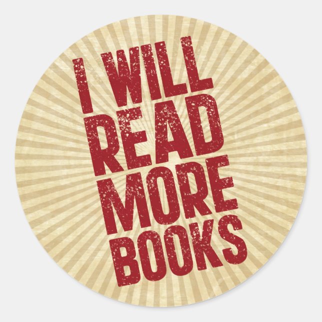 I Will Read More books Classic Round Sticker (Front)