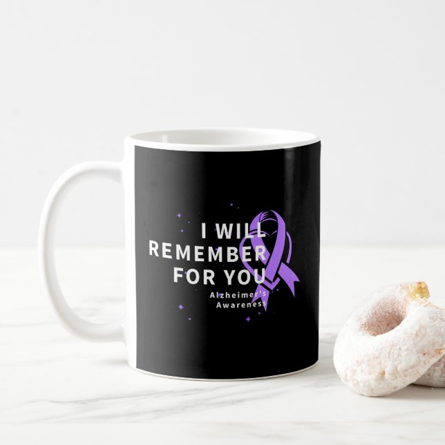 I Will Remember For You - Alzheimer's Awareness Coffee Mug (With Donut)