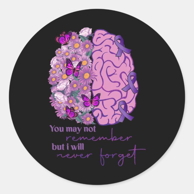 I Will Remember For You Brain Heimerheimer's Aware Classic Round Sticker (Front)