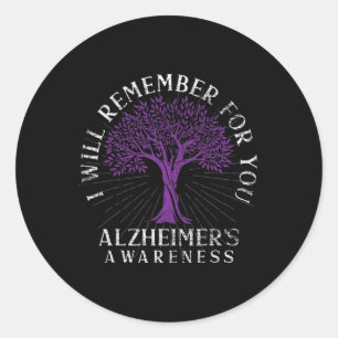I Will Remember For You Dementia Heimerheimers Awa Classic Round Sticker