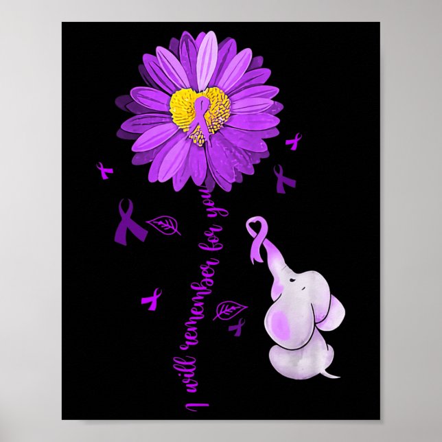 I Will Remember For You Elephant Alzheimer's Aware Poster (Front)