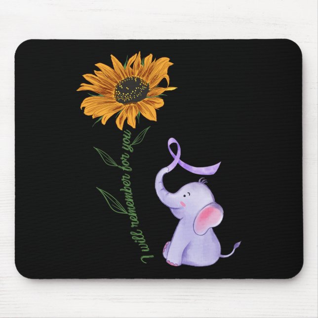 I Will Remember For You Elephant Sunflower Heimerh Mouse Pad (Front)