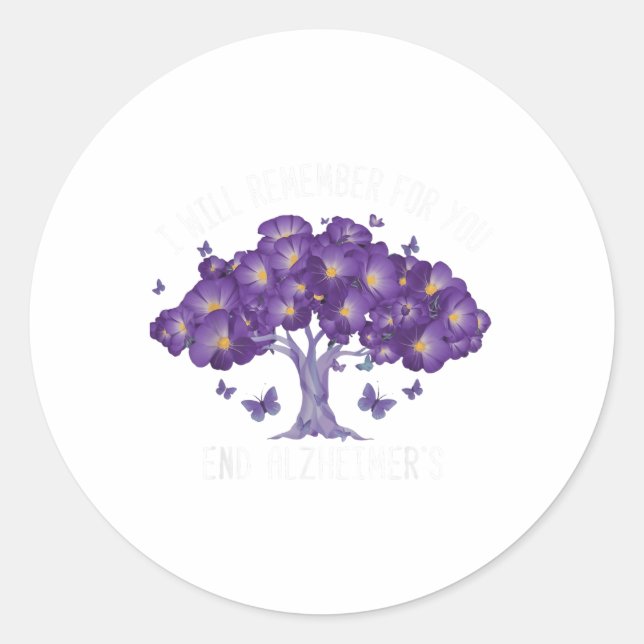 I Will Remember For You End Heimers _1  Classic Round Sticker (Front)