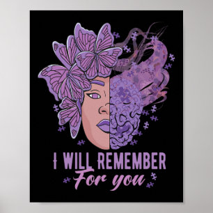 I Will Remember For You Heimerheimer Awareness But Poster