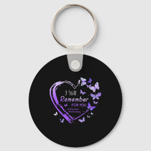 I Will Remember For You Heimerheimer Awareness Hea Key Ring
