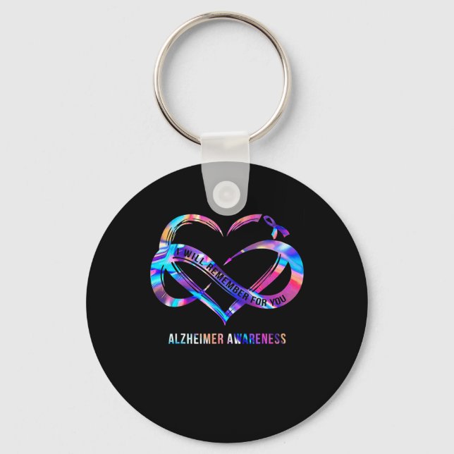 I Will Remember For You Heimerheimer Awareness  Key Ring (Front)