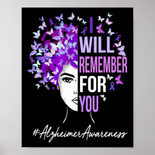 I Will Remember For You Heimerheimer Awareness Wom Poster