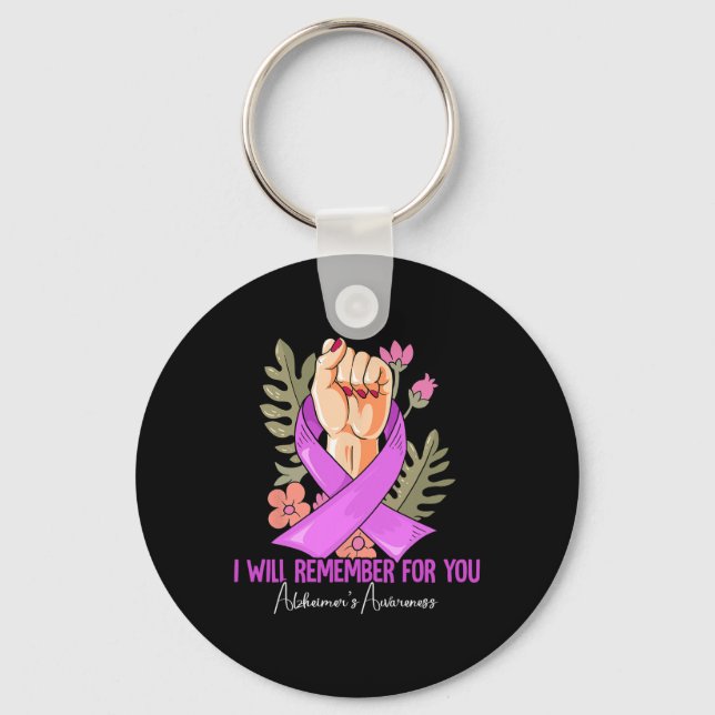 I Will Remember For You Heimerheimer's Awareness 5 Key Ring (Front)
