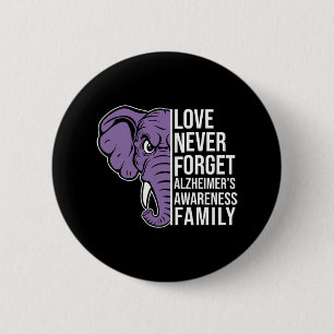 I Will Remember For You Purple Ribbon Heimerheimer 6 Cm Round Badge