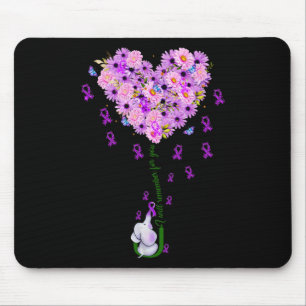 I Will Remember For You Purple Ribbon Heimerheimer Mouse Pad