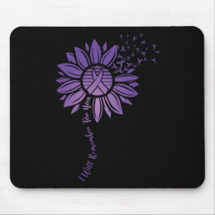 I Will Remember For You Purple Sunflower Alzheimer Mouse Pad