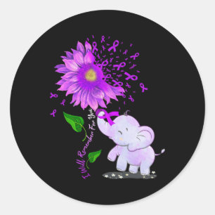 I Will Remember For You Sunflower Alzheimerheimer Classic Round Sticker