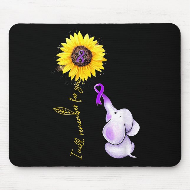 I Will Remember For You Sunflower Elephant Heimerh Mouse Pad (Front)