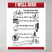I Will Ride My Bike Poster