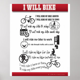 I Will Ride My Bike Poster