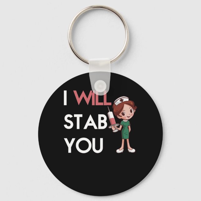 I Will Stab you Key Ring (Front)