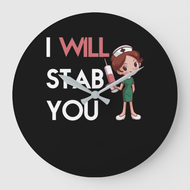 I Will Stab you Large Clock (Front)