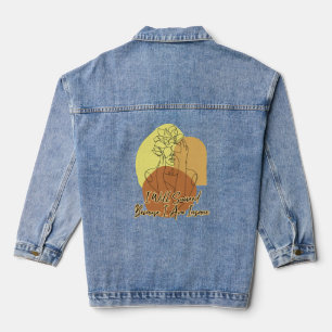 I Will Succeed Because I Am Insane Boho Line Art Denim Jacket