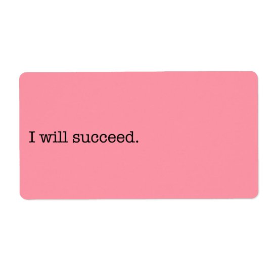 I Will Succeed Inspirational Success Quote Shipping Label