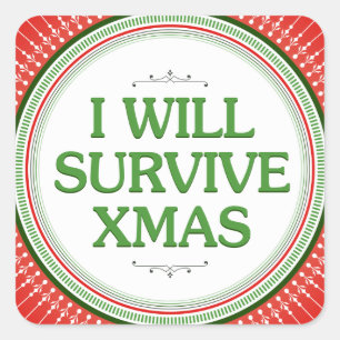 I Will Survive Xmas Fitness Inspiration Square Sticker
