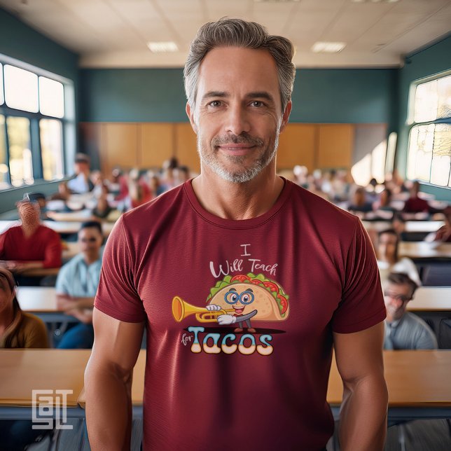 I will Teach for Tacos Teacher Male Music Essentia T-Shirt (Creator Uploaded)