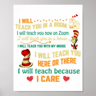 I Will Teach You Now On Zoom   Funny Quarantine Te Poster