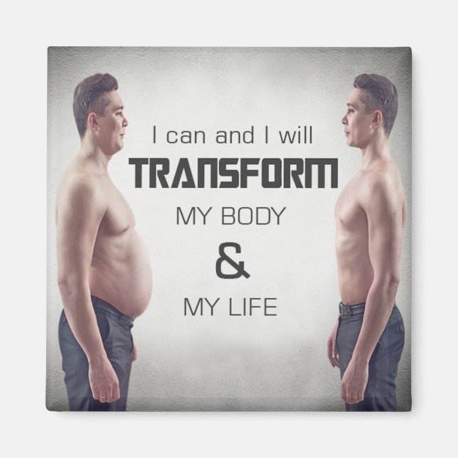 I Will Transform Gym Fitness Magnet (Front)