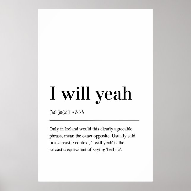 I will yeah poster (Front)