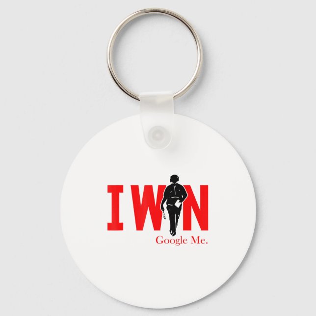 I Win Google Me Motivational Confidence Shirt  Key Ring (Front)