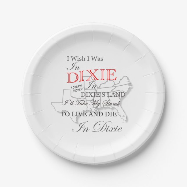 I Wish I Was In Dixie Party Plates 8 Count (Front)