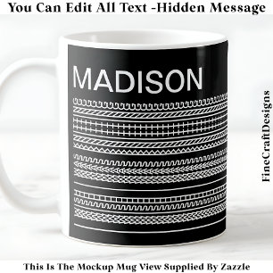 I Wish I Was Knitting & Name Hidden Message 092W Coffee Mug