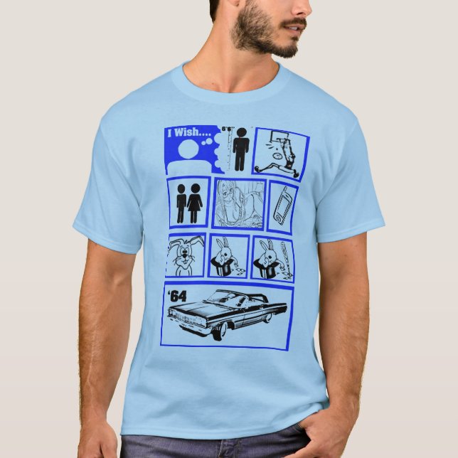 I Wish I was Taller Blue T-Shirt (Front)