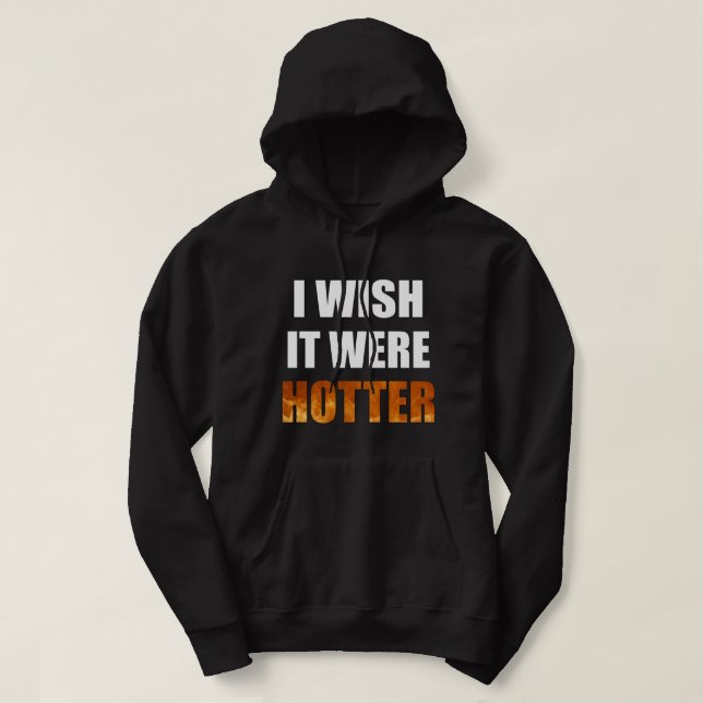 I Wish It Were Colder typography blue colour Desig Hoodie (Design Front)